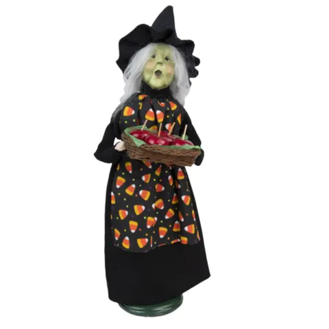 BYERS' CHOICE WITCH W/ CANDY APPLES