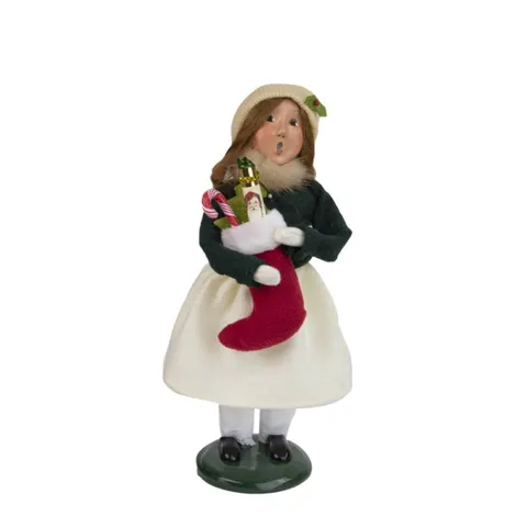 BYERS' CHOICE FAMILY W/ STOCKINGS GIRL