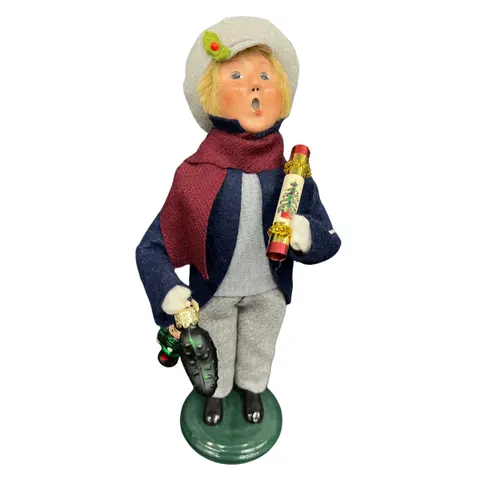 BYERS' CHOICE GLASS ORNAMENT BOY